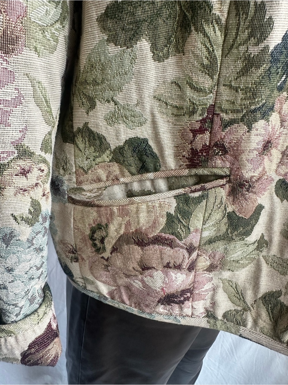 Vintage Napa Valley Tapestry Floral Barn Coat Petite L - Picture 8 of 15
